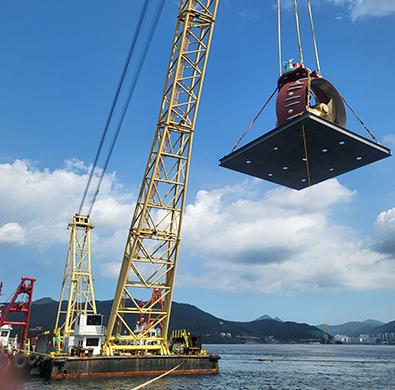Azimuth thruster underwater mounting